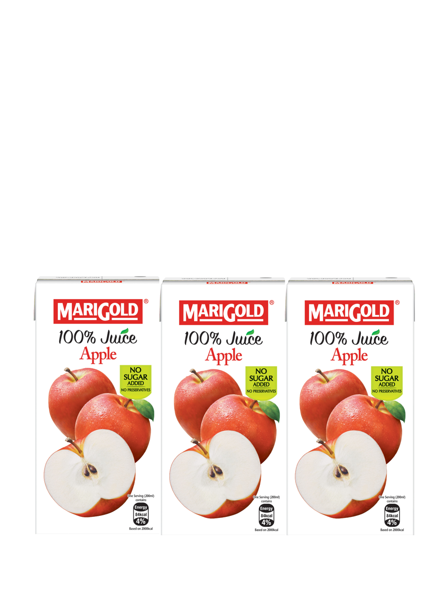 MARIGOLD 100% JUICE APPLE 3X200ML – Village Grocer - Tamarind Square